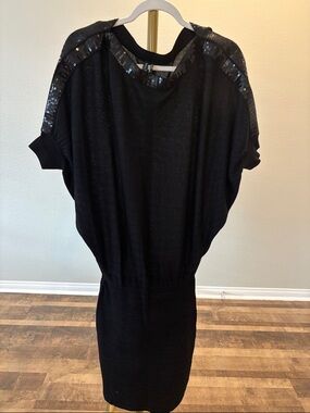 Guess by Marciano Black Sequin-Trim Mini Dress